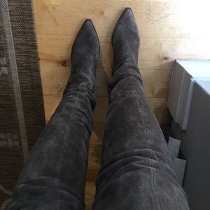 Aldo Grey/Taupe Suede OTK Lace Up Western Boot